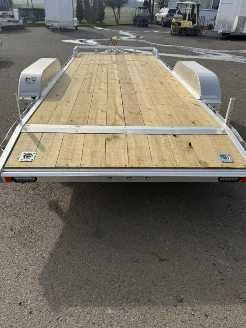 New 2026 Mission Eco 2.0 Open Car Hauler 8 x 18-Wood Deck, All Aluminum Construction, 2' Beaver Tail