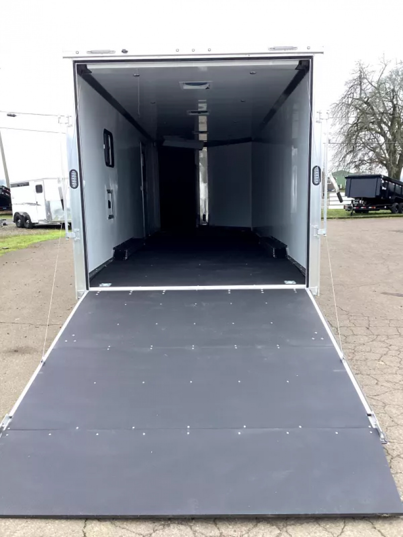 New SEASON CLEARANCE SALE! 2025 Mission MCH 8.5' x 24' Snowmobile All Sport Trailer-White, 15" Aluminum Wheels, 78" Tall Side Access Door, 18" x 24" Sliding Window w/ Screen