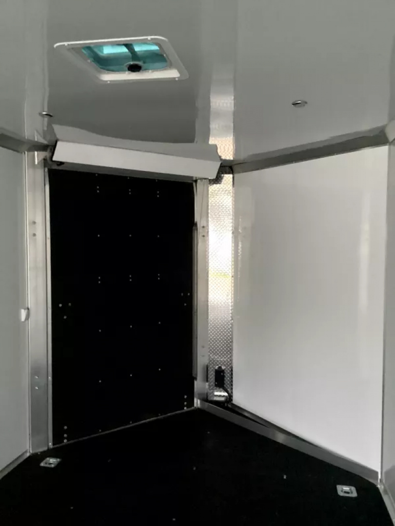 New SEASON CLEARANCE SALE! 2025 Mission MCH 8.5' x 24' Snowmobile All Sport Trailer-White, 15" Aluminum Wheels, 78" Tall Side Access Door, 18" x 24" Sliding Window w/ Screen