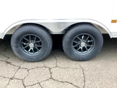 New SEASON CLEARANCE SALE! 2025 Mission MCH 8.5' x 24' Snowmobile All Sport Trailer-White, 15" Aluminum Wheels, 78" Tall Side Access Door, 18" x 24" Sliding Window w/ Screen