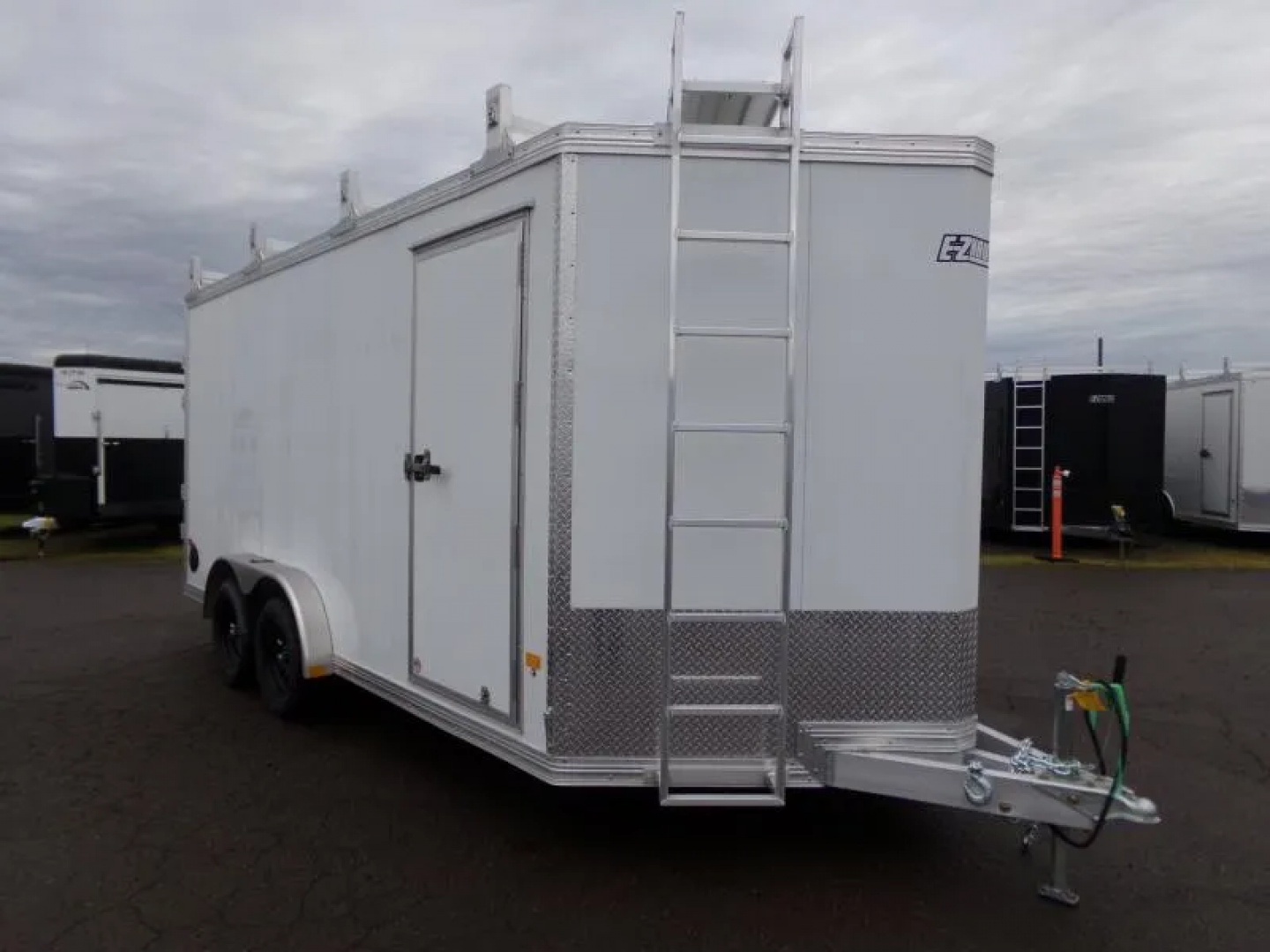 New 2026 ALCOM EZ Hauler 7.5' x 16' Enclosed-Ultimate Contractor Package-Ladder Rack/Catwalk System-Exterior LED Lights-Spare Tire-Double Rear Doors