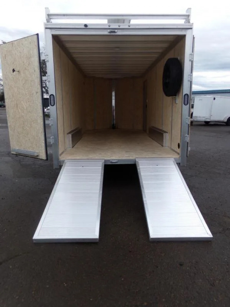 New 2026 ALCOM EZ Hauler 7.5' x 16' Enclosed-Ultimate Contractor Package-Ladder Rack/Catwalk System-Exterior LED Lights-Spare Tire-Double Rear Doors