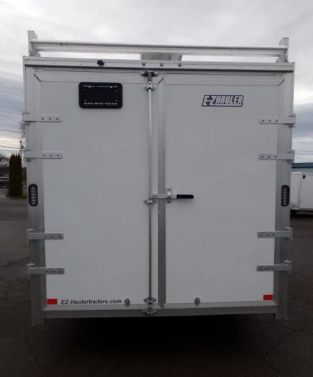 New 2026 ALCOM EZ Hauler 7.5' x 16' Enclosed-Ultimate Contractor Package-Ladder Rack/Catwalk System-Exterior LED Lights-Spare Tire-Double Rear Doors