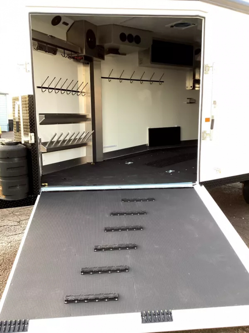 New 2026 Trails West  20ft. Snowmobile Trailer - Altitude Package - White w/ Black Roof Rail - Power Rear Ramp