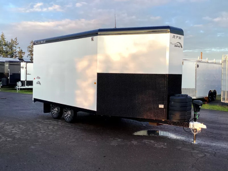 New 2026 Trails West  20ft. Snowmobile Trailer - Altitude Package - White w/ Black Roof Rail - Power Rear Ramp