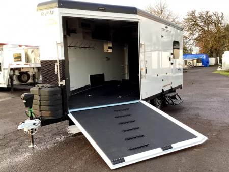 New 2026 Trails West  20ft. Snowmobile Trailer - Altitude Package - White w/ Black Roof Rail - Power Rear Ramp