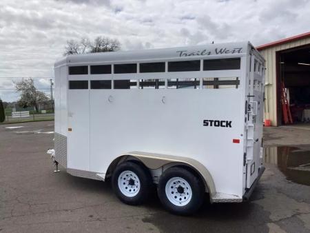 New 2026 Trails West Adventure II 14' Stock Trailer -Swinging Tack Package - Star Caps