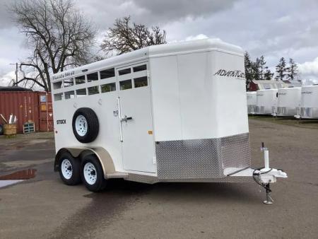 New 2026 Trails West Adventure II 14' Stock Trailer -Swinging Tack Package - Star Caps