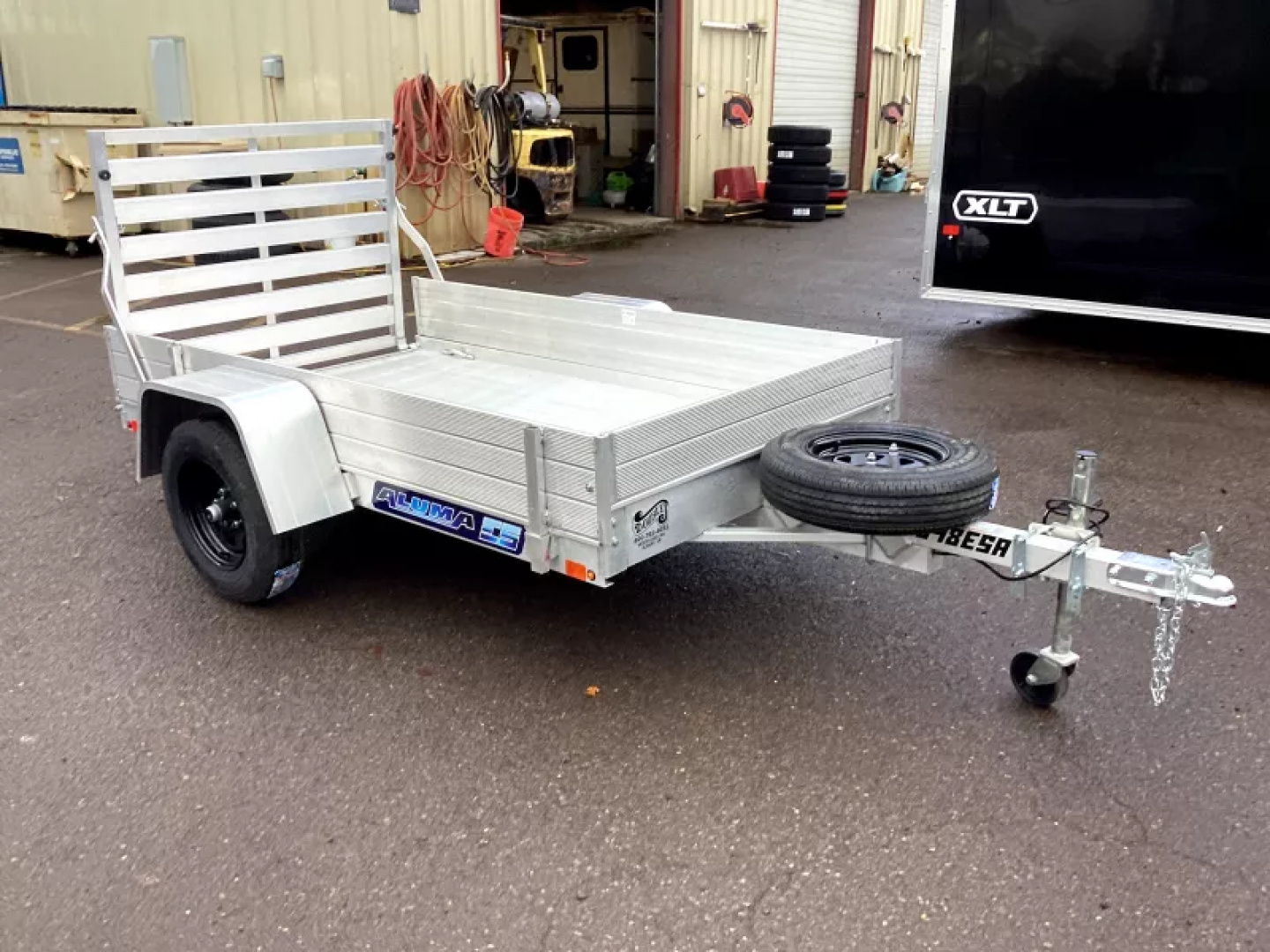 New 2026 Aluma 54" X 8' All Aluminum-Rack Set 12" Solid Front & Sides/1/2" - 12" U-bolt Spare Tire Mount-13" Steel Wheels