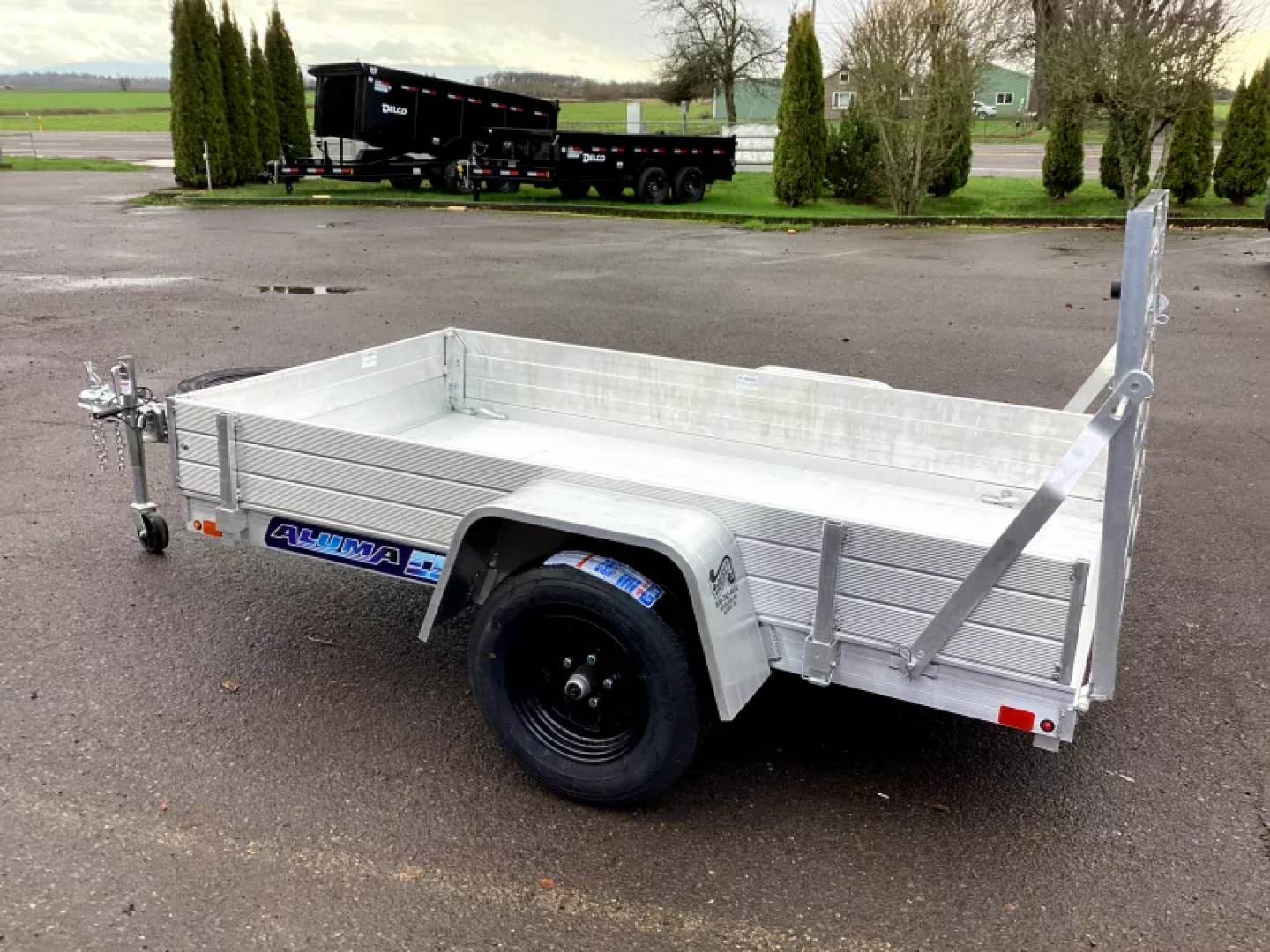 New 2026 Aluma 54" X 8' All Aluminum-Rack Set 12" Solid Front & Sides/1/2" - 12" U-bolt Spare Tire Mount-13" Steel Wheels