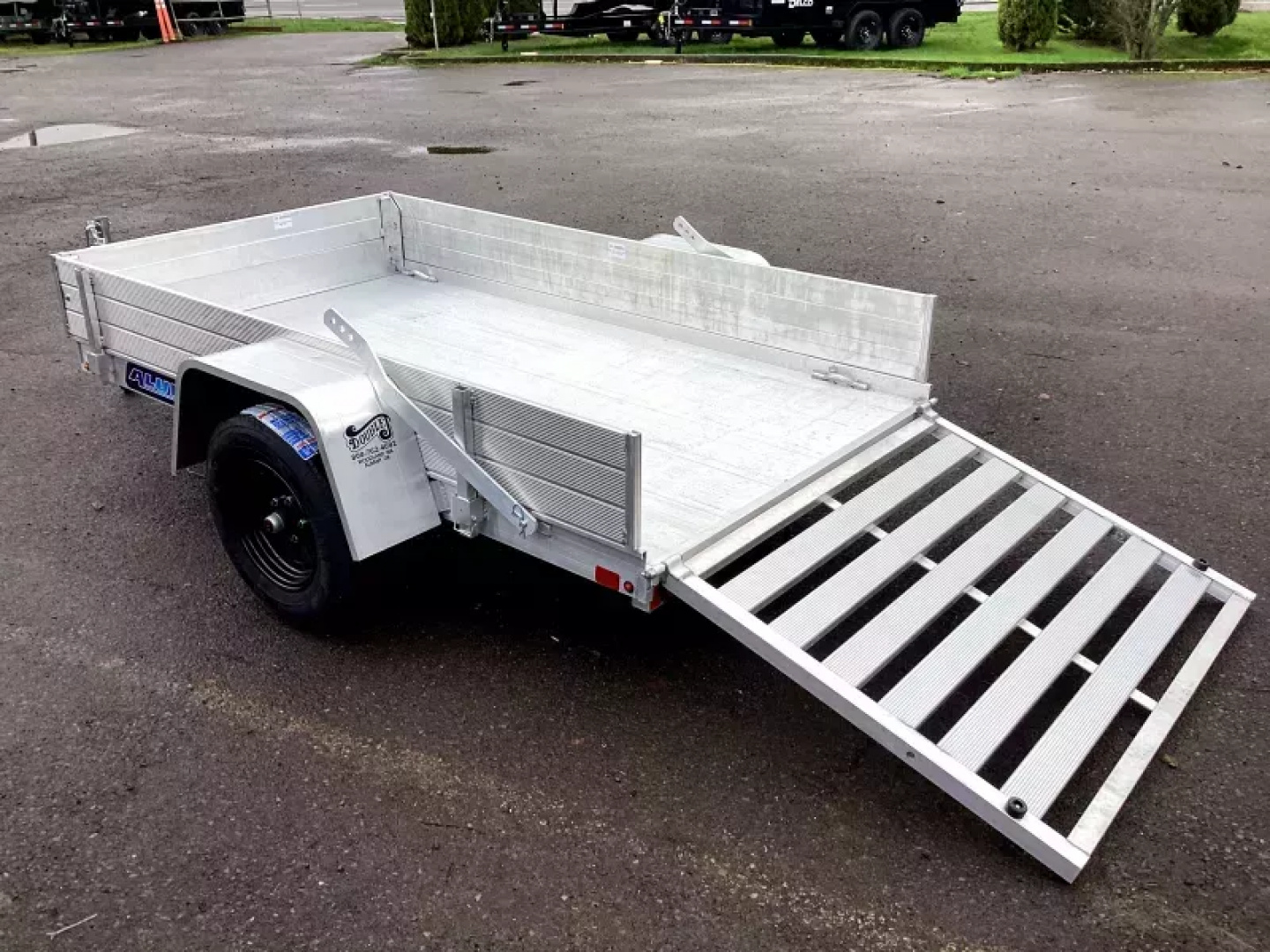 New 2026 Aluma 54" X 8' All Aluminum-Rack Set 12" Solid Front & Sides/1/2" - 12" U-bolt Spare Tire Mount-13" Steel Wheels