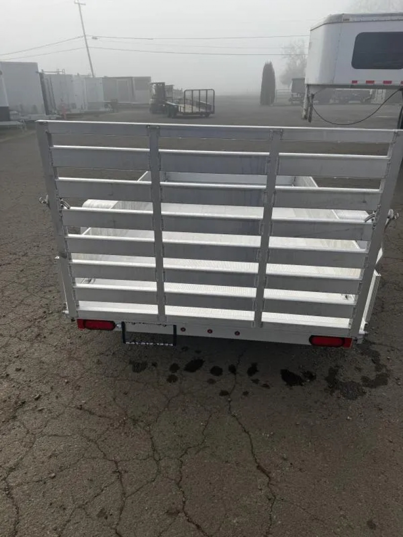 New 2026 Aluma 63" X 10' Aluminum Deck-12" solid front and sides, U-bolt spare tire mount, strt tailgate, 13" steel wheels