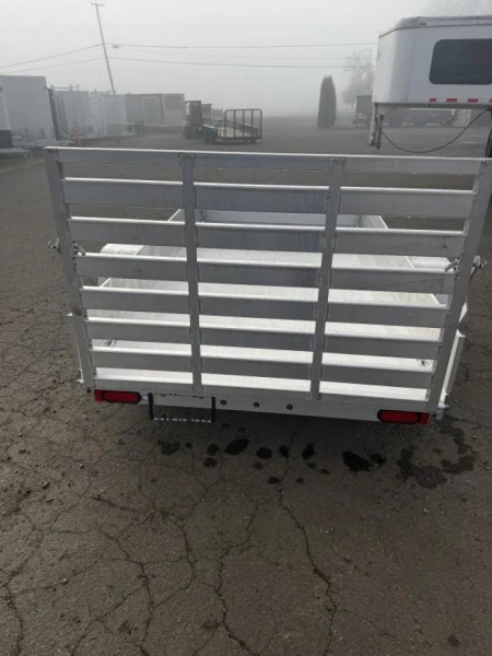 New 2026 Aluma 63" X 10' Aluminum Deck-12" Solid Front & Sides, U-bolt Spare Tire Mount, Strt Tailgate, 13" Steel Wheels