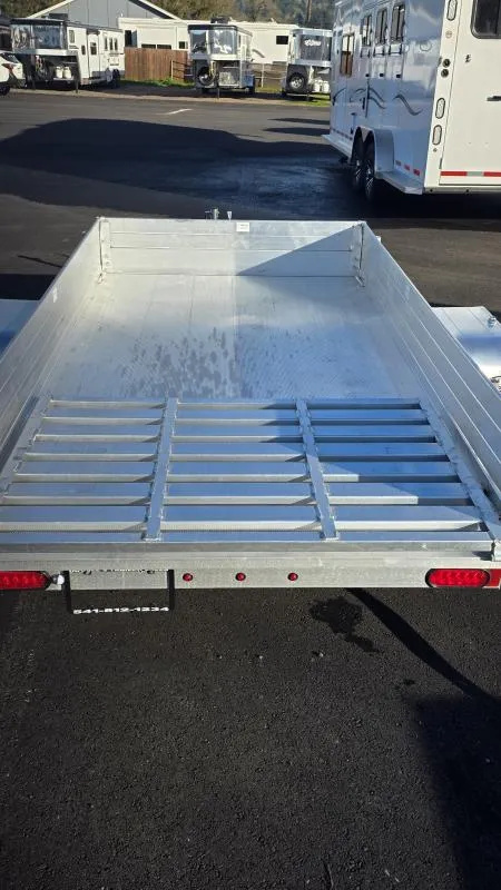New 2026 Aluma 63" X 10' Aluminum Deck-12" Solid Front and Sides, U-bolt Spare Tire Mount, Strt Tailgate, 13" Steel Wheels Utility Trailer