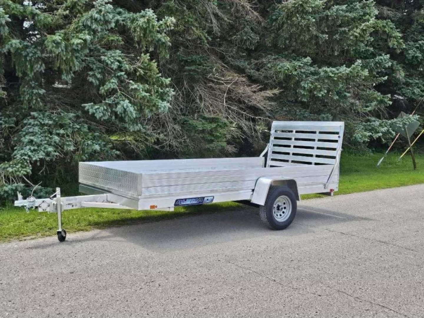 New 2027 Aluma 68"x12' Heavy Single Axle, Straight Tailgate, Spare Tire, 12" Sides, Tie-Down Loops