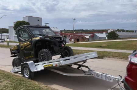 New 2027 Aluma 77x12' Heavy Tilt, 8.5" Front & Side Retaining Rails, 14" Silver Alum Tires Tilt Trailer