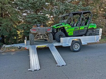 New 2026 Aluma 81x14' Single Axle Ramp Bi-fold Tailgate, Solid Front/Sides, Spare Tire Pkg Utility Trailer