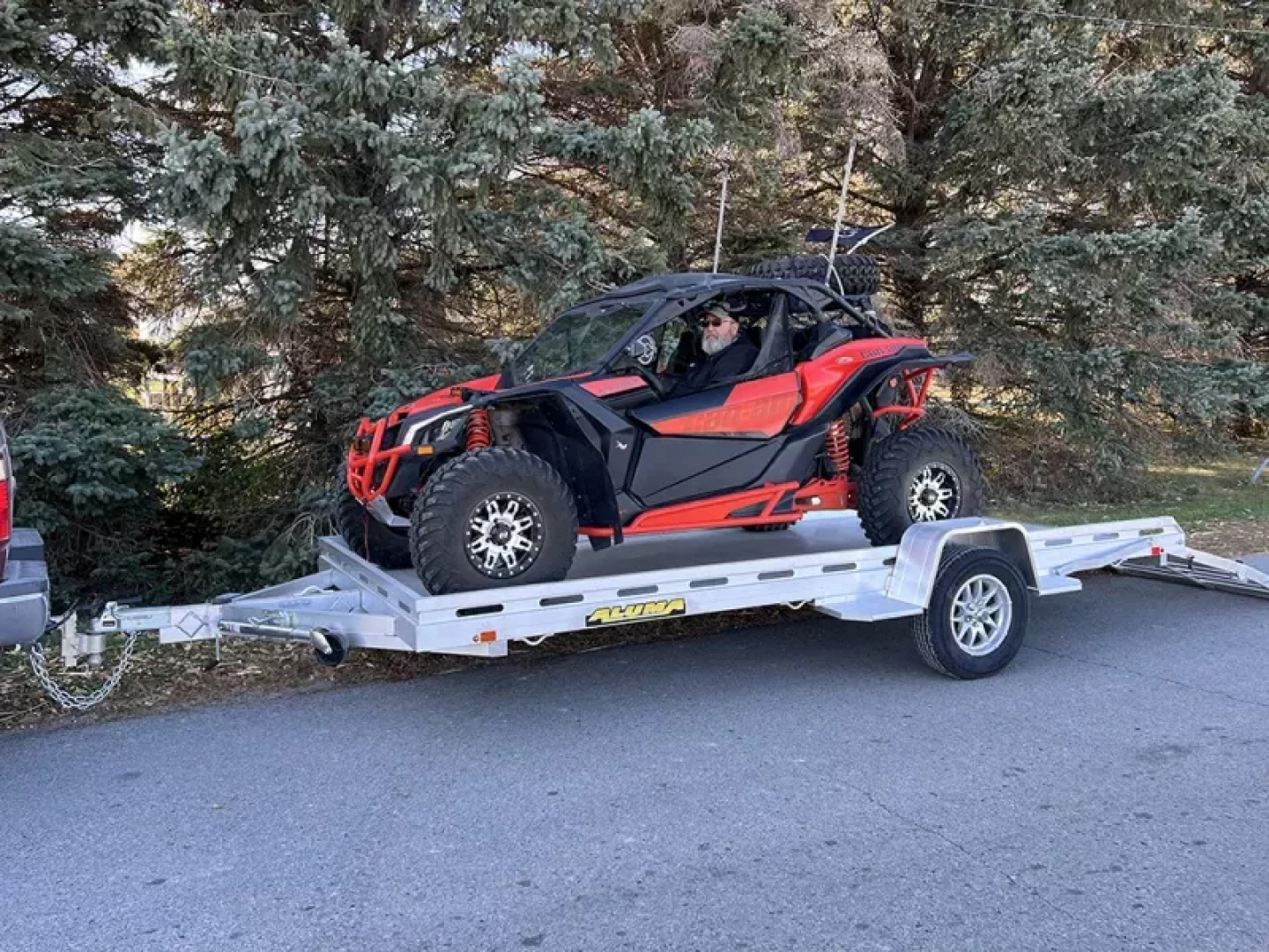 New 2026 Aluma 80x14' Single Axle Bi-Fold Tailgate, Electric Brake Ramp, Slotted Rail Utility Trailer