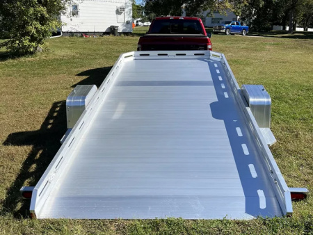 New 2026 Aluma 80x15' Single Axle Slotted Side Frame, Electric Brakes, Spare Tire Carrier, 15" Silver Alum Tires