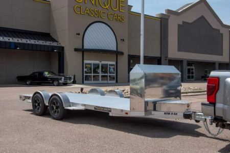 New 2027 Aluma 82x18' Executive Series Heavy Tandem Axle, Electric Brakes, 7' Ramps, 15  Tires, Spare Tire Pkg