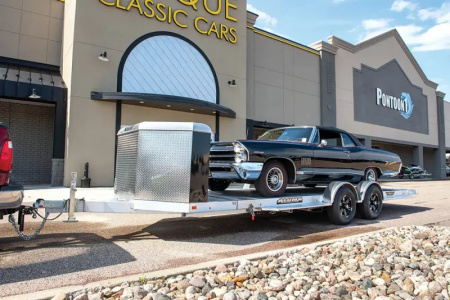 New 2027 Aluma 82x20' Heavy XL Tilt Tandem Axle, Electric Brakes, Recessed Tie Downs, Cargo Box, 15" Black Aluminum Wheels