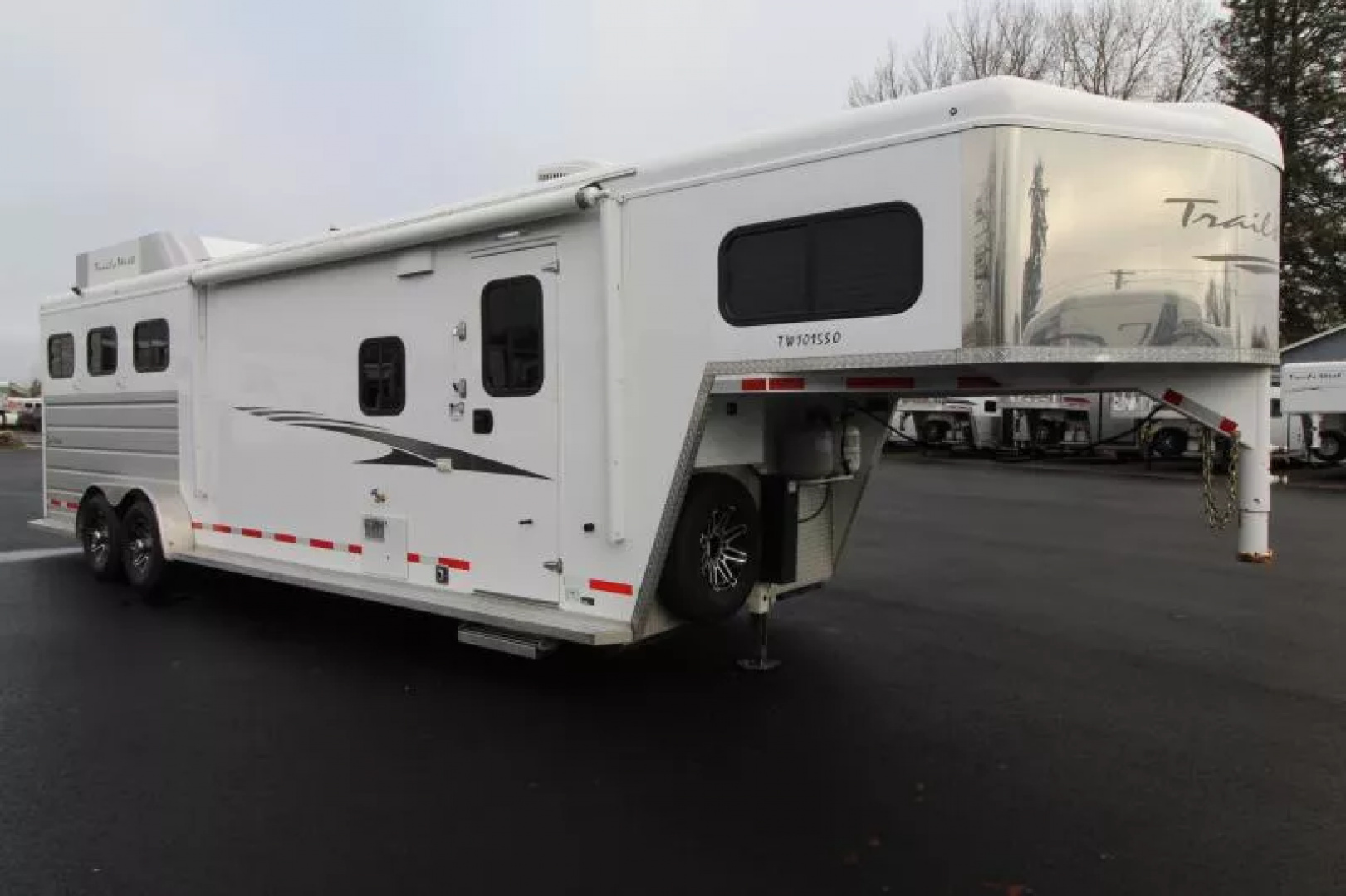 Used 2020 Trails West Sierra 10x15 LQ w/ Slide-out 3 Horse Trailer