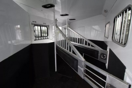 Used 2020 Trails West Sierra 10x15 LQ w/ Slide-out 3 Horse Trailer