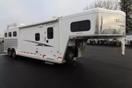 Used 2020 Trails West Sierra 10x15 LQ w/ Slide-out 3 Horse Trailer