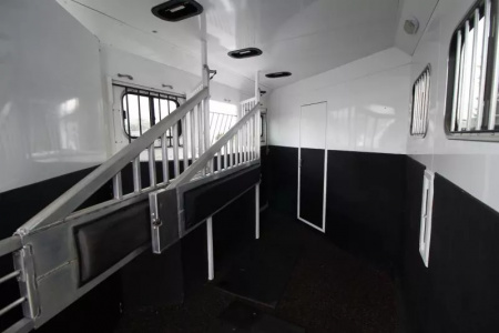 Used 2020 Trails West Sierra 10x15 LQ w/ Slide-out 3 Horse Trailer