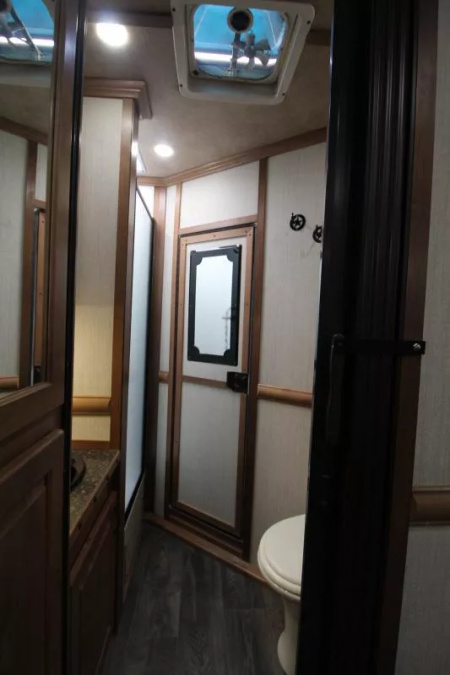 Used 2020 Trails West Sierra 10x15 LQ w/ Slide-out 3 Horse Trailer