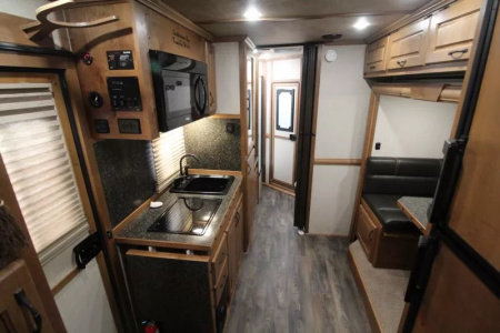 Used 2020 Trails West Sierra 10x15 LQ w/ Slide-out 3 Horse Trailer