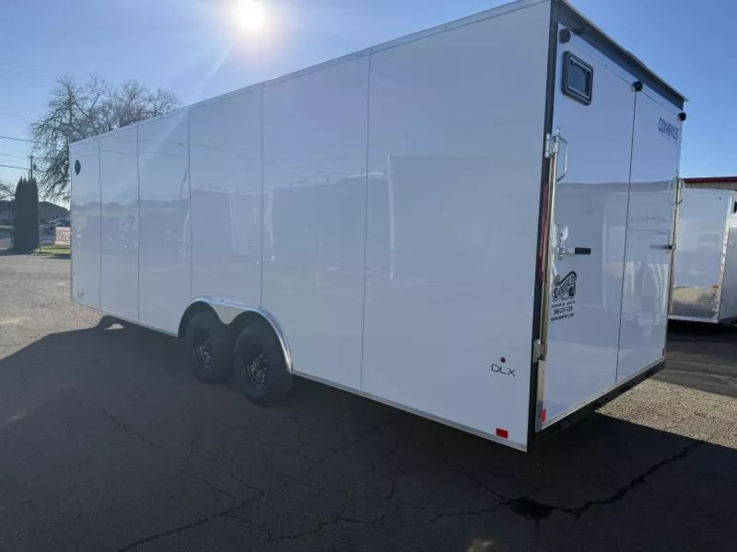 New 2026 Compass 8.5x24' Indigo DLX Car Hauler Trailer-6" Addt'l Interior Height-5200# Axles-Flat Top V-Nose-15" Wheels-Spare Tire