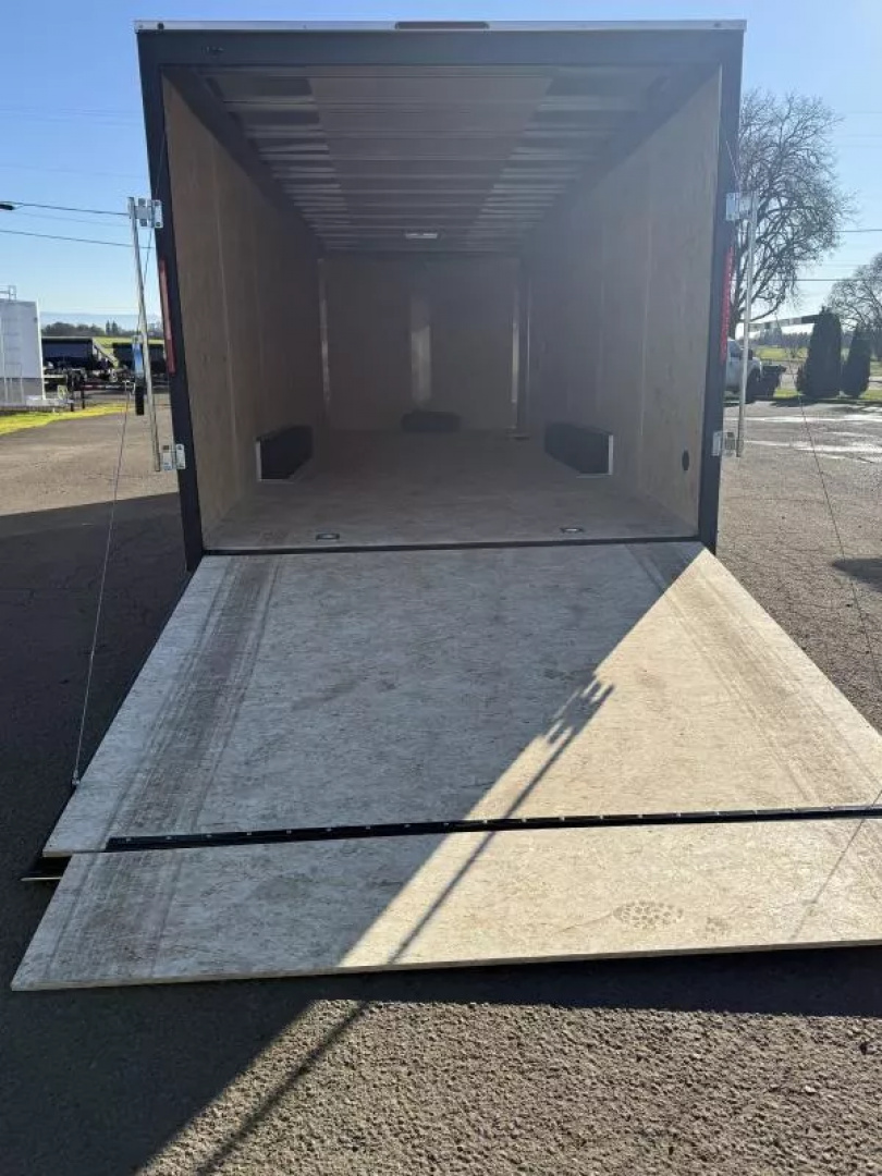 New 2026 Compass 8.5x24' Indigo DLX Car Hauler Trailer-6" Addt'l Interior Height-5200# Axles-Flat Top V-Nose-15" Wheels-Spare Tire