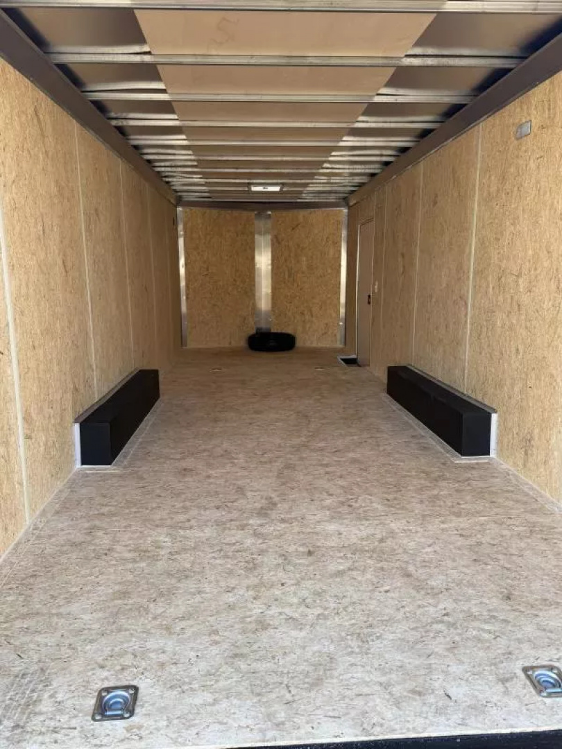 New 2026 Compass 8.5x24' Indigo DLX Car Hauler Trailer-6" Addt'l Interior Height-5200# Axles-Flat Top V-Nose-15" Wheels-Spare Tire