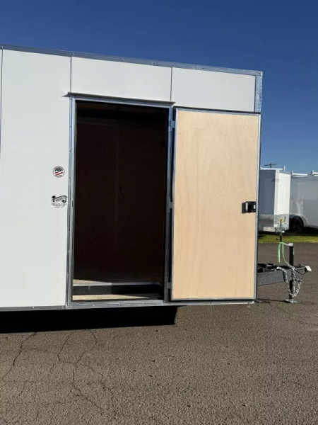 New 2026 Compass 8.5x24' Indigo DLX Car Hauler Trailer-6" Addt'l Interior Height-5200# Axles-Flat Top V-Nose-15" Wheels-Spare Tire