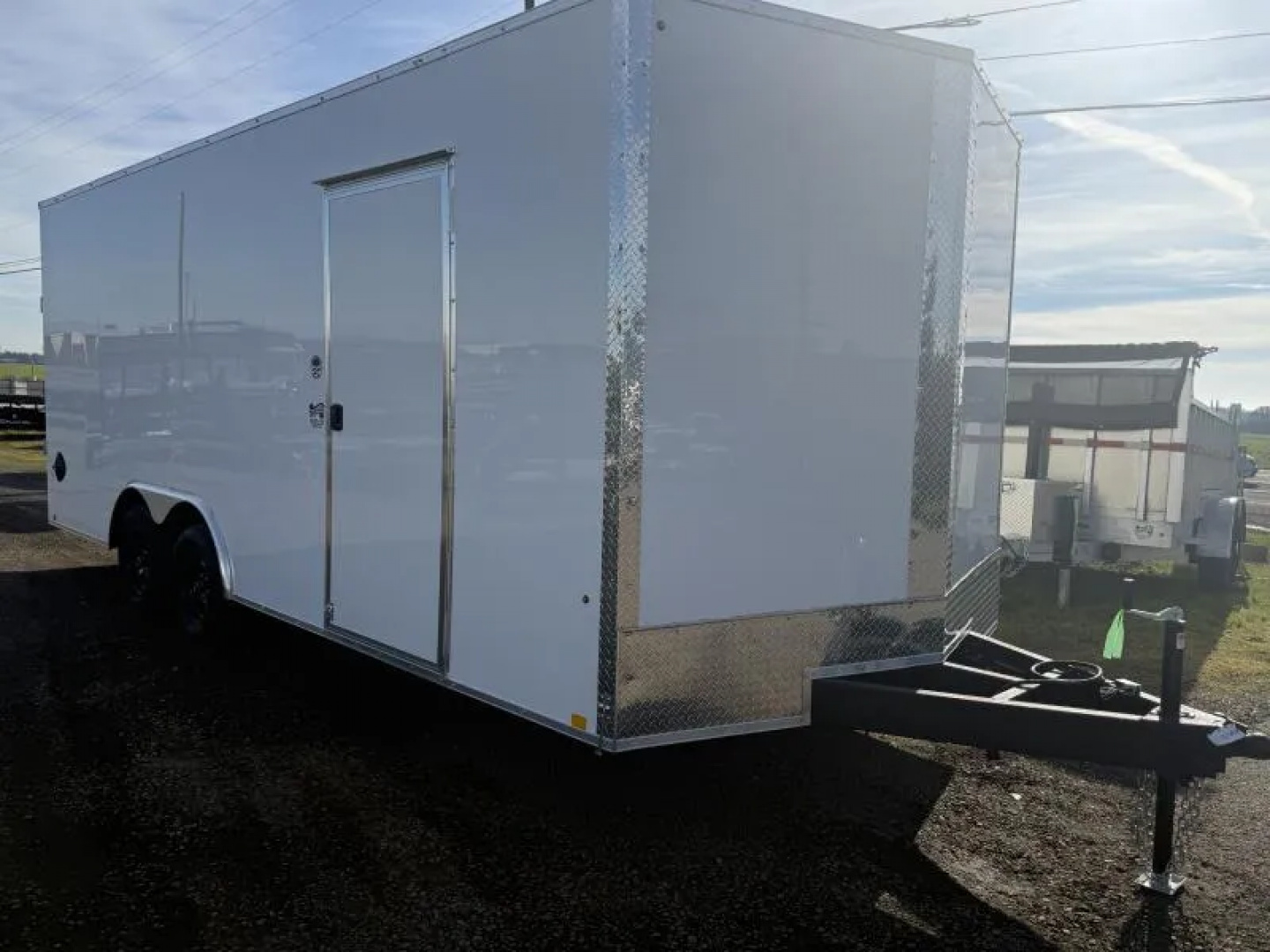 New 2026 Compass 8.5x20' Enclosed Car Hauler-Indigo DLX Flat Top V-Nose-7k GVWR-6" Addt'l Height-Fold Down Stabilizer Jacks