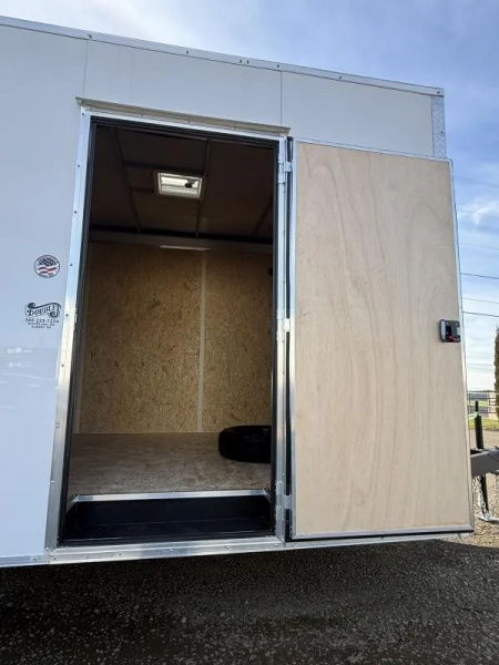 New 2026 Compass 8.5x20' Enclosed Car Hauler-Indigo DLX Flat Top V-Nose-7k GVWR-6" Addt'l Height-Fold Down Stabilizer Jacks