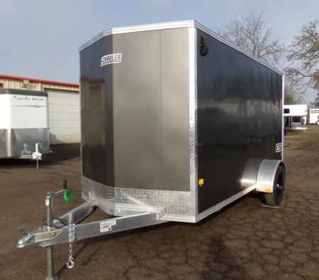 New 2026 ALCOM EZ Hauler 6x12' Enclosed Cargo Trailer-XLT Pro Series-Curbside Side Door-76  Interior Height-3500# Single Axle-Charcoal