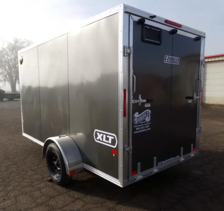 New 2026 ALCOM EZ Hauler 6x12' Enclosed Cargo Trailer-XLT Pro Series-Curbside Side Door-76" Interior Height-3500# Single Axle-Charcoal