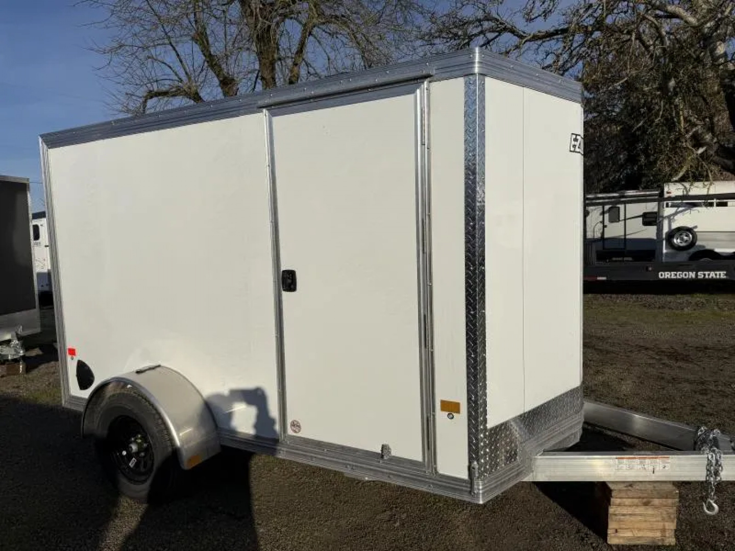 New 2026 ALCOM EZ Hauler 6x10 Enclosed Cargo Trailer-XLT Pro Series-All Aluminum-White-Side Door: Curbside Front-Rear Ramp-3500# Single Axle