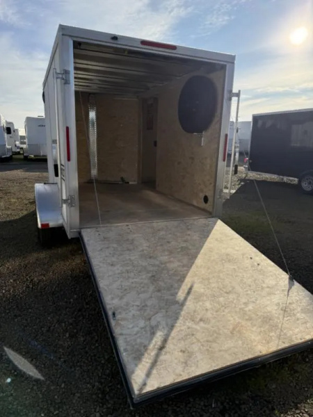 New 2026 ALCOM EZ Hauler 6x10 Enclosed Cargo Trailer-XLT Pro Series-All Aluminum-White-Side Door: Curbside Front-Rear Ramp-3500# Single Axle