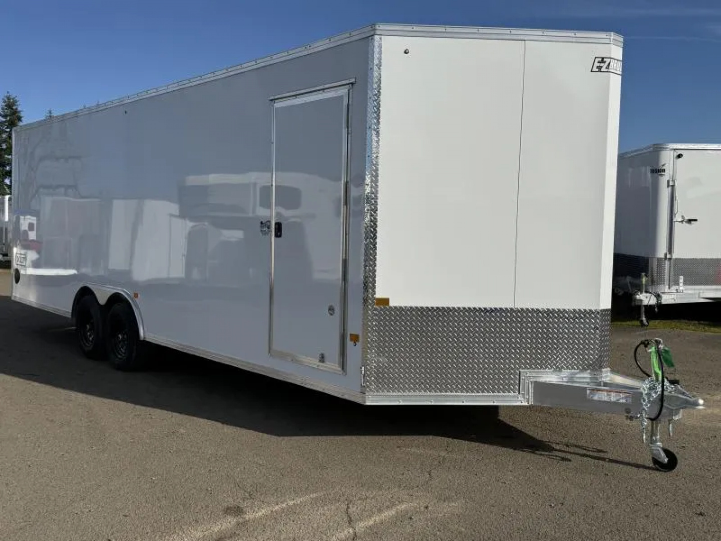 New 2026 ALCOM EZ Hauler 8.5x24 Enclosed Car Hauler XLT Pro Series-White-Custom Elite Escape Door-3" Addt'l Height-5200# Axles