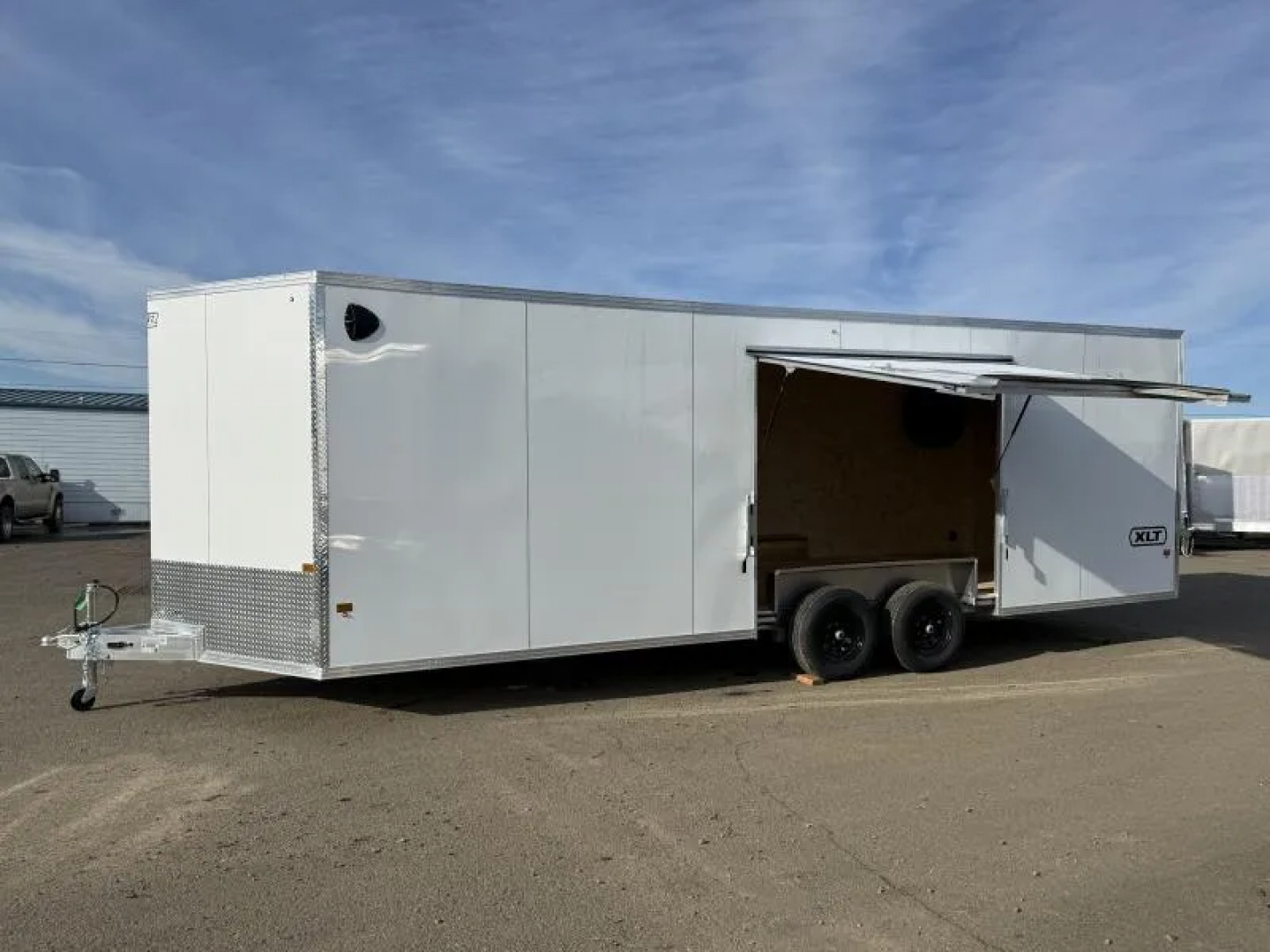 New 2026 ALCOM EZ Hauler 8.5x24 Enclosed Car Hauler XLT Pro Series-White-Custom Elite Escape Door-3" Addt'l Height-5200# Axles
