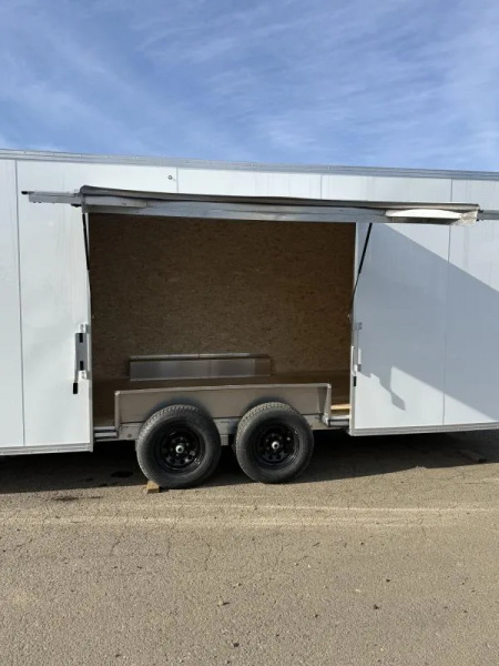 New 2026 ALCOM EZ Hauler 8.5x24 Enclosed Car Hauler XLT Pro Series-White-Custom Elite Escape Door-3" Addt'l Height-5200# Axles