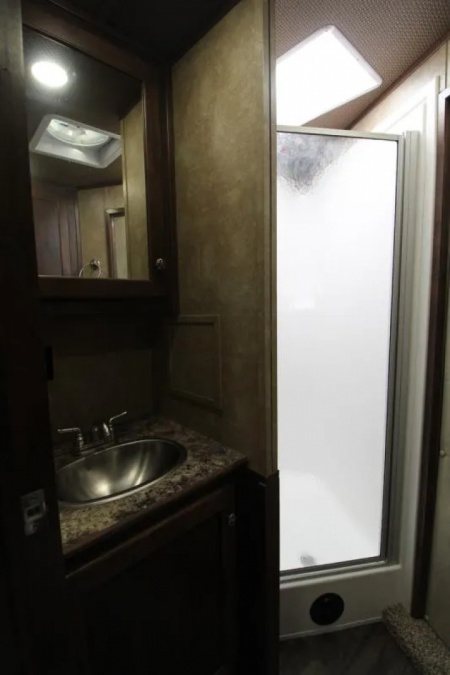 Used 2021 Merhow Next Gen 11' SW LQ w/ Slide Out -3 Horse Trailer - Stud Wall - Escape Door