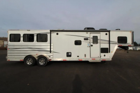 Used 2021 Merhow Next Gen 11' SW LQ w/ Slide Out -3 Horse Trailer - Stud Wall - Escape Door