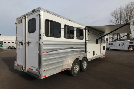 Used 2021 Merhow Next Gen 11' SW LQ w/ Slide Out -3 Horse Trailer - Stud Wall - Escape Door