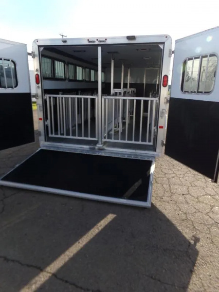 New NEW Frontier 8x20 Low Profile 8 Pen Small Animal Livestock Trailer LOADED!  All Alum Stock /