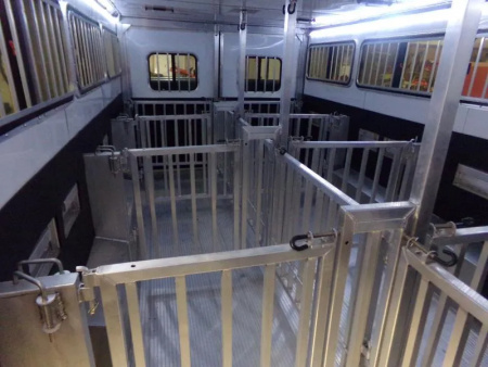 New NEW Frontier 8x20 Low Profile 8 Pen Small Animal Livestock Trailer LOADED!  All Alum Stock /