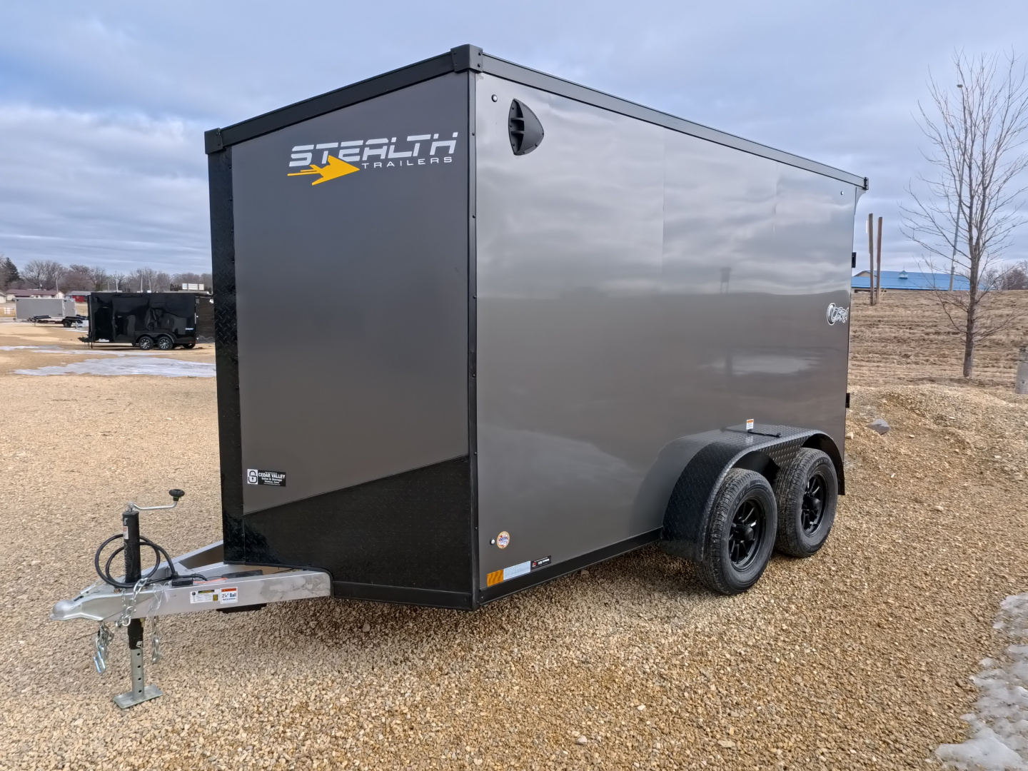 New 2026 Stealth Trailers 6 x 12 x 6.5 Cobra Cargo / Enclosed Trailer, 7k GVWR, Rear Flare with Load Lights, Charcoal with Blackout Pkg.
